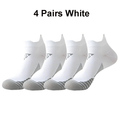 Running Ankle Socks - 4 Pairs Athletic Breathable Mesh Quick Dry Socks for Men & Women - ZOOMNSTORE