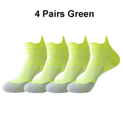 Running Ankle Socks - 4 Pairs Athletic Breathable Mesh Quick Dry Socks for Men & Women - ZOOMNSTORE