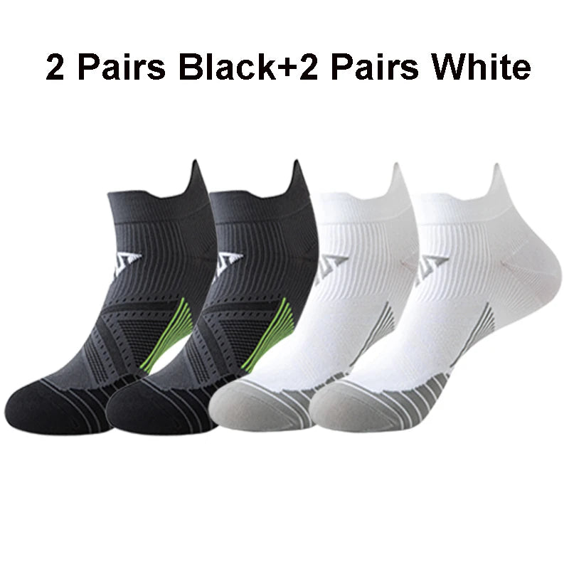 Running Ankle Socks - 4 Pairs Athletic Breathable Mesh Quick Dry Socks for Men & Women - ZOOMNSTORE