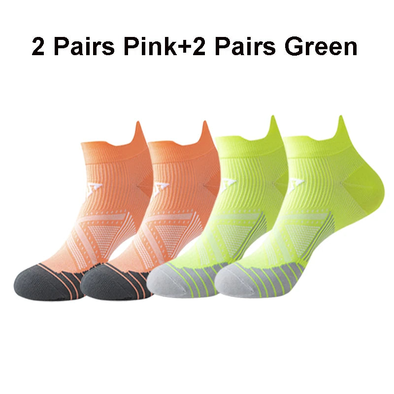 Running Ankle Socks - 4 Pairs Athletic Breathable Mesh Quick Dry Socks for Men & Women - ZOOMNSTORE
