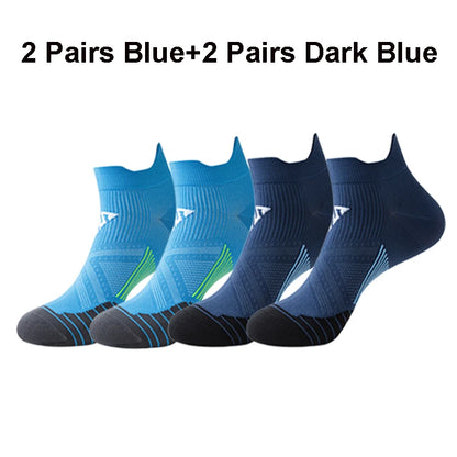 Running Ankle Socks - 4 Pairs Athletic Breathable Mesh Quick Dry Socks for Men & Women - ZOOMNSTORE