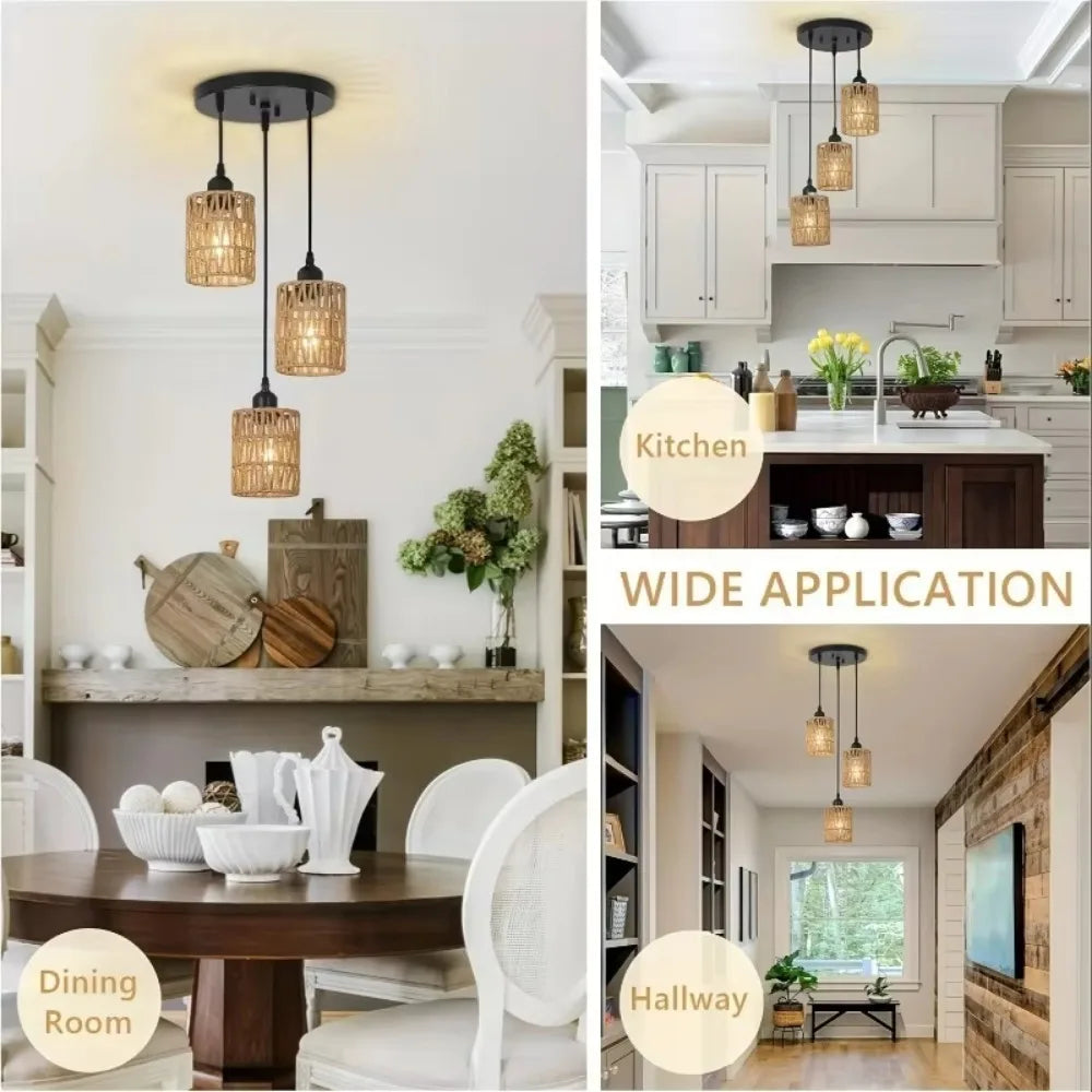 Rustic Hand-Woven Iron Ceiling Light - Warm Ambient Glow for Hallways  Living Rooms - ZOOMNSTORE