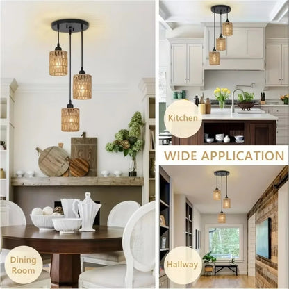Rustic Hand-Woven Iron Ceiling Light - Warm Ambient Glow for Hallways  Living Rooms - ZOOMNSTORE