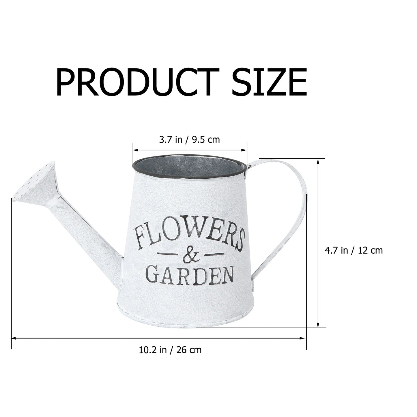 Rustic Iron Flower Vase - Decorative Metal Jug & Portable Watering Can for Wedding Table Centerpiece - ZOOMNSTORE