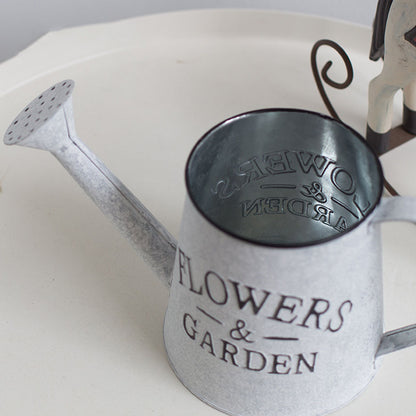 Rustic Iron Flower Vase - Decorative Metal Jug & Portable Watering Can for Wedding Table Centerpiece - ZOOMNSTORE