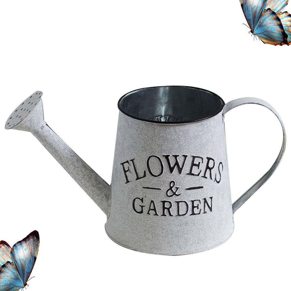 Rustic Iron Flower Vase - Decorative Metal Jug & Portable Watering Can for Wedding Table Centerpiece - ZOOMNSTORE
