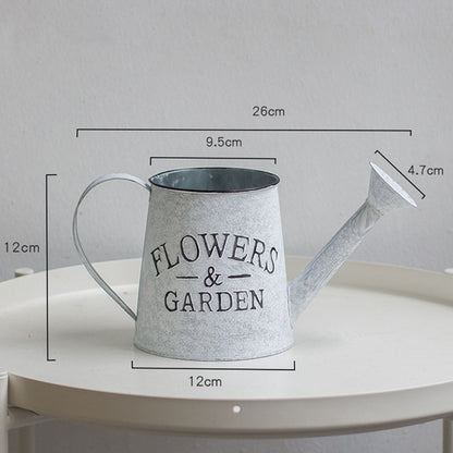 Rustic Iron Flower Vase - Decorative Metal Jug & Portable Watering Can for Wedding Table Centerpiece - ZOOMNSTORE