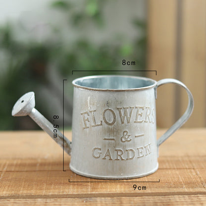 Rustic Iron Flower Vase - Decorative Metal Jug & Portable Watering Can for Wedding Table Centerpiece - ZOOMNSTORE