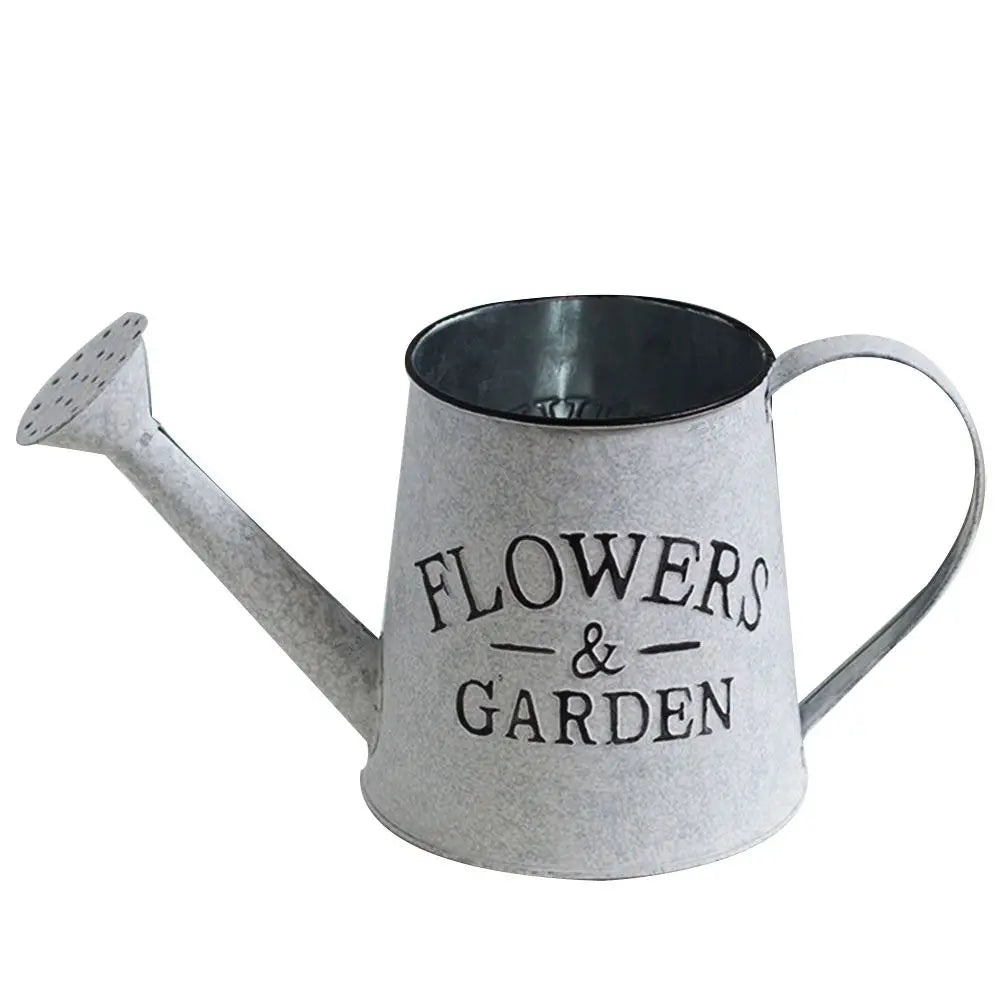 Rustic Iron Flower Vase - Decorative Metal Jug & Portable Watering Can for Wedding Table Centerpiece - ZOOMNSTORE