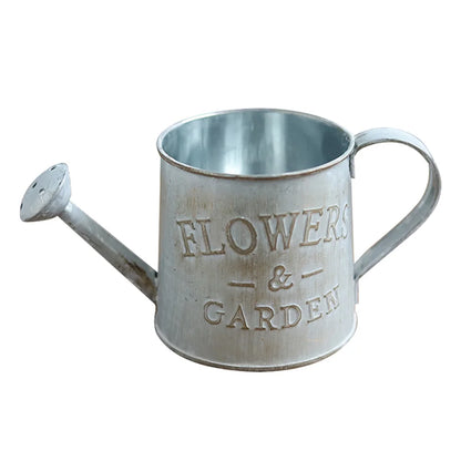 Rustic Iron Flower Vase - Decorative Metal Jug & Portable Watering Can for Wedding Table Centerpiece - ZOOMNSTORE
