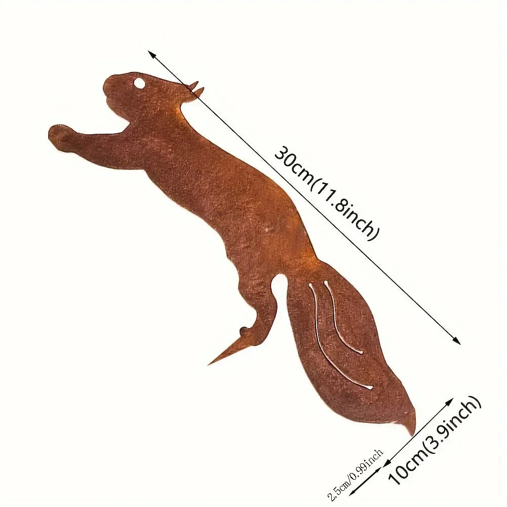 Rusty Wrought Iron Cat Halloween Fence Ornament - Garden Decor - ZOOMNSTORE