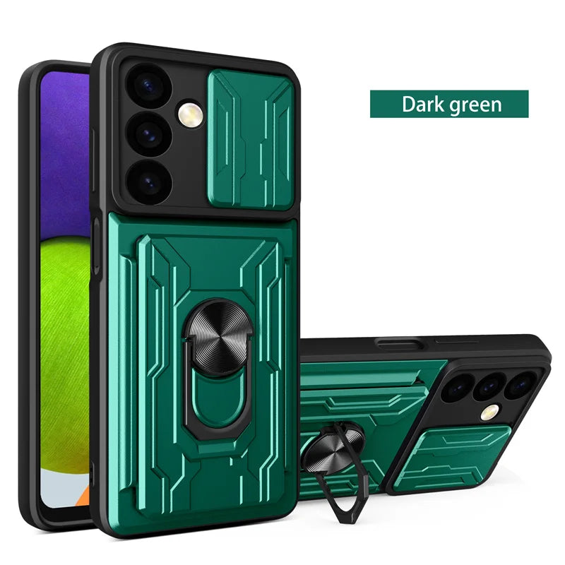 Case For Samsung Galaxy S26 S25 S24 S23 S20 S21 S22 Ultra Plus FE Note 20 Ultra Cover Grade Card Slot Armor Fundas Coque