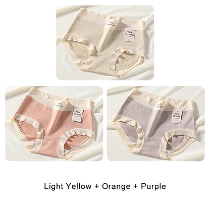 Cotton Mid-Rise Panties - Women's Antibacterial Breathable Cotton Briefs Set