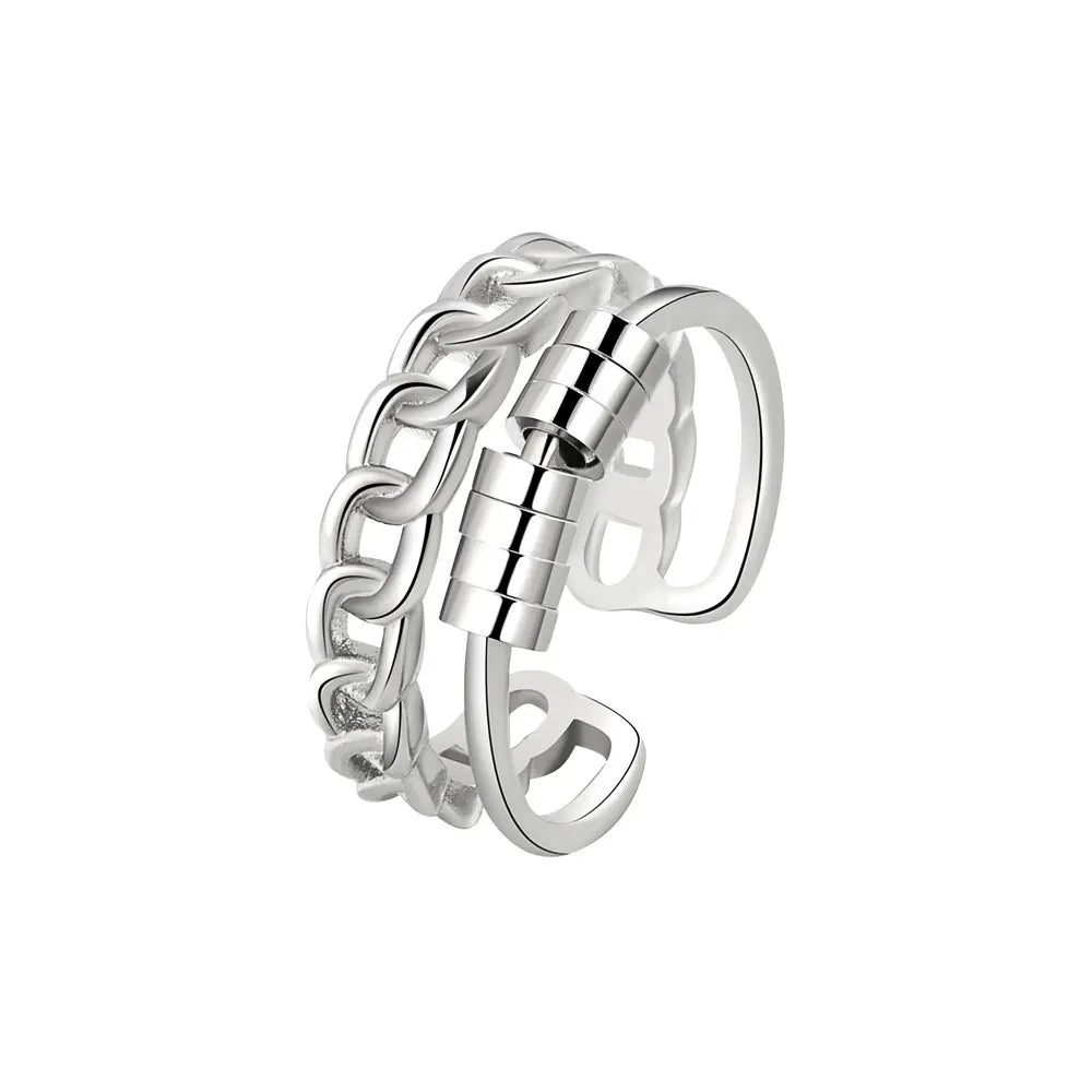 Adjustable Fidget Spinner Ring - Anti-Stress Anxiety Jewelry for Women