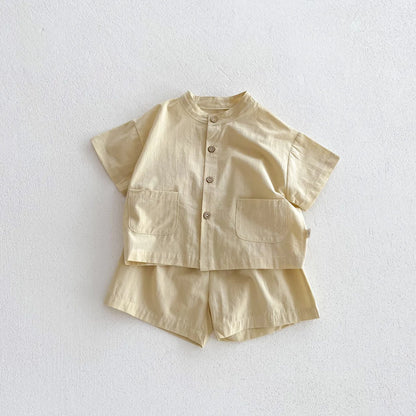 MILANCEL Chidren Clothing Set Casual Boys Suit  Short Sleeve Shirt And Pants 2 PCs Clothes Suit