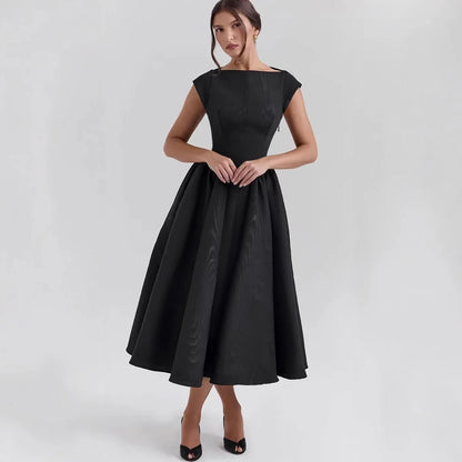 Suninheart New French Style Sexy Backless Sleeveless Pleated Slim Fit Vest Style Dress for Summer 2025