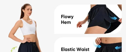 2 in 1 Jogger Flowy Athletic Shorts for Women Gym Yoga Workout Running Tennis Skirt Comfy Skort Lounge Cute Clothes Casual Wear