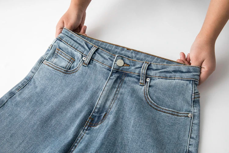 Plus Size Women Jeans Autumn Dark Blue 175cm Tall Stretchy and Loose Washing Straight 6XL 100Kgs Curve Lady Thin Lady Denim Pant