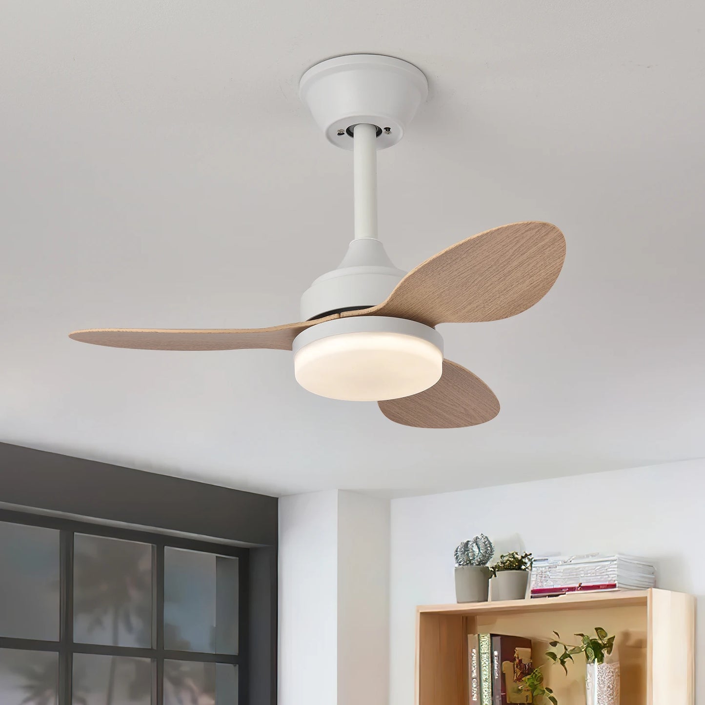 Ceiling Fan With Light,25 Inch/42 Inch/52 Inch Low Profile Ceiling Fan with remote control, For Indoor and Covered Outdoor