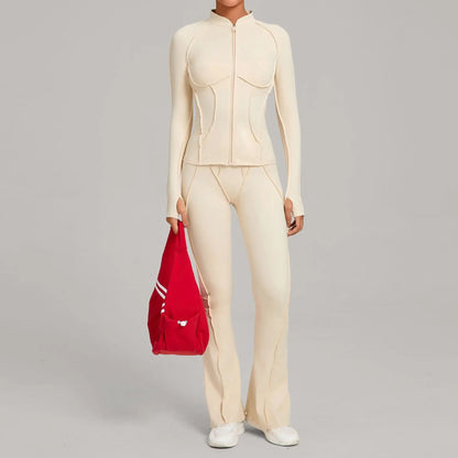 Seamless Yoga Sets – High Waist Leggings & Backless Bra Suit | Breathable Fitness Wear