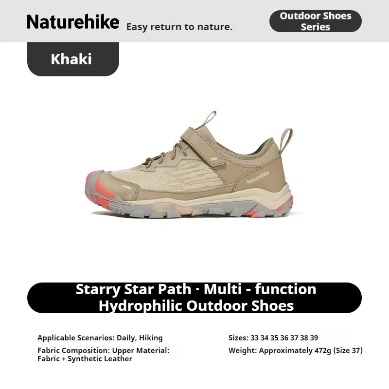 Naturehike Kids' Non-slip Lightweight Hiking Sneakers Anti-Slip Tape Walking Shoes Outdoor Travel Sneakers for River Tracing