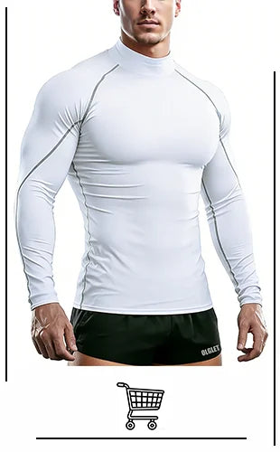 Men's Compression Shirt Athletic Long Sleeve Workout T Shirt | UV Sun Protection, Quick Dry