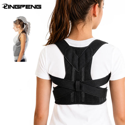 Reinforced Belt Lumbar Column Posture Corrector Vest Adjustable Back Support Strap Shoulder Spine Brace Neck Stretcher Trainer