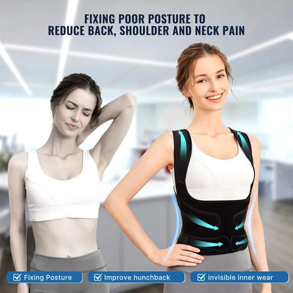 Back Brace and Posture Corrector for Women Men, Adjustable & Lightweight - Scoliosis & Hunchback Correction, Relief Back Pain
