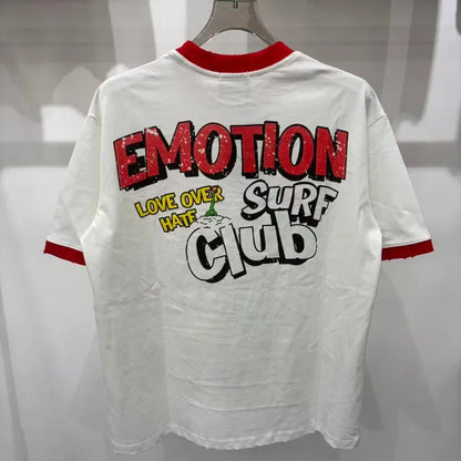 New MIXED-EMOTION Rhinestone cartoon printed pattern 100% cotton Men Women T-shirt Loose casual Shinning Diamond Tees Oversized Top