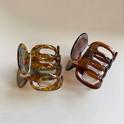 1PC/2PCS Retro Hollowed Out Acetate Grab Clip Elegant Korean Crab Ponytail Braid Grab Clip Accessories for Girls Headwear Gift