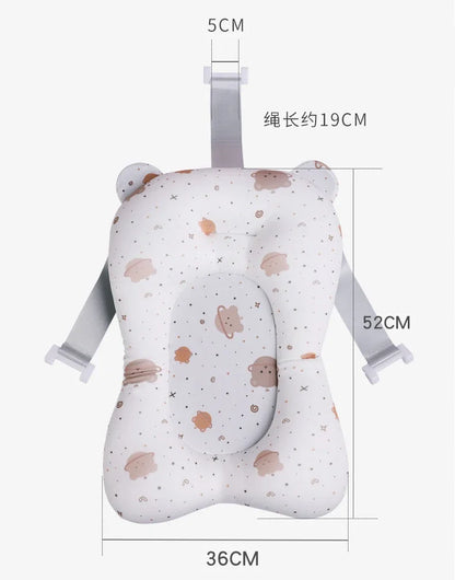 Baby Shower Bath Tub Pad Non-Slip Newborn Bathtub Mat Safety Nursing Foldable Support Comfort Body Cushion Mat Pillow Cartoon