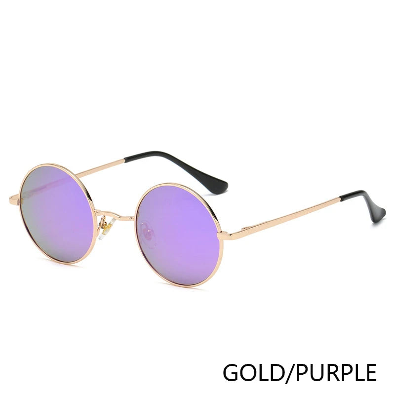 Polarized Round Sunglasses - Retro Metal Frame UV400 Protection Glasses for Driving & Fishing