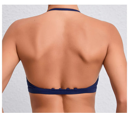 Yoga Sports Bra - Lightweight Nylon Spandex Multi Wear Crop Top with Removable Straps