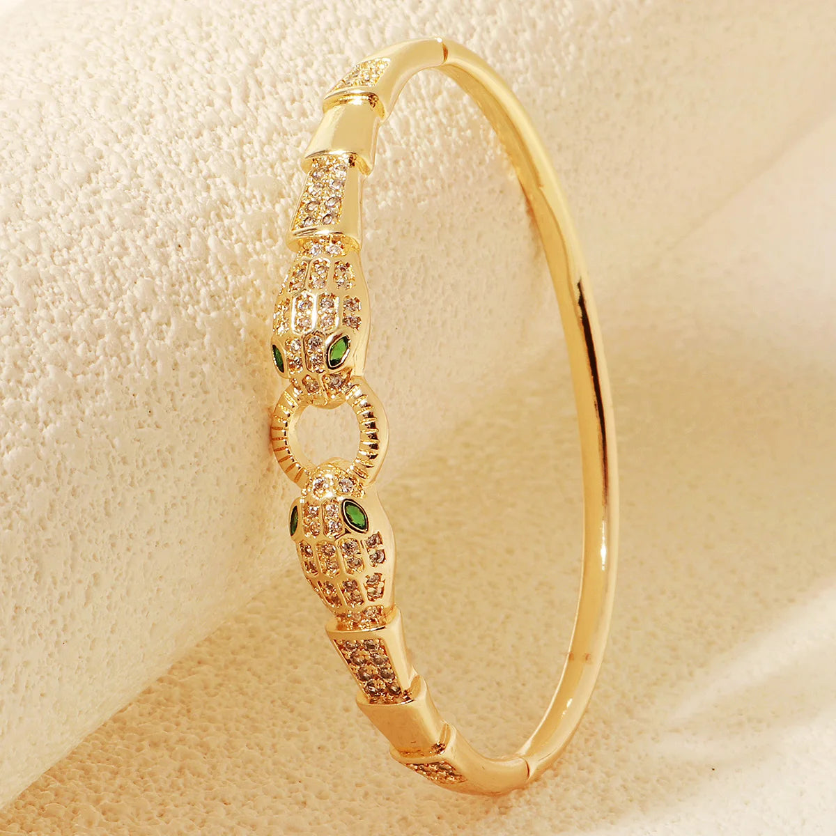 Europe and America Classic Snake Bracelet For Women Stainless Steel Zirconia Nail Bangle Trendy Jewelry Summer