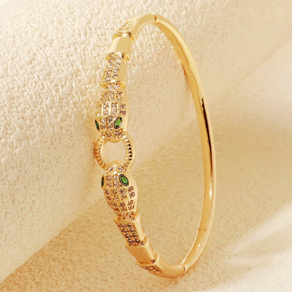 Europe and America Classic Snake Bracelet For Women Stainless Steel Zirconia Nail Bangle Trendy Jewelry Summer