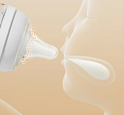 Newborns' wide caliber anti choking glass milk bottle 0-3 months bottle straight body newborn baby bottle