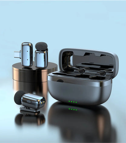 Wireless Lavalier Microphone Recording for Streaming Compatible with MINI Smartphones for Live Streaming Vlogging Interviews
