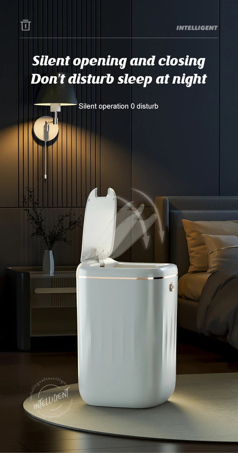 Smart Automatic Sensor Trash Can - 20L UV Induction Bathroom Wastebasket