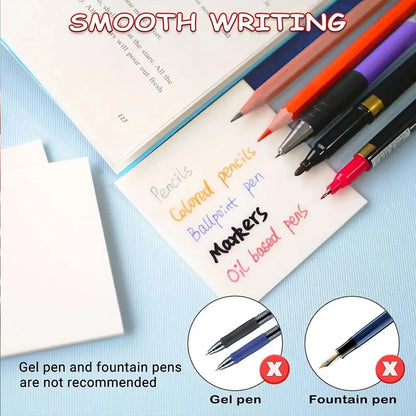 Transparent Waterproof Sticky Notes - 200 Sheets Fluorescent Notepad for School  Office