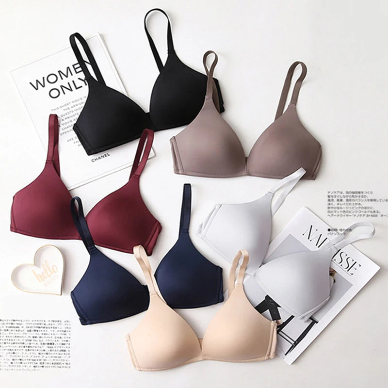 Seamless Push Up Bras - Wire Free A B Cup Bra With Adjustable Straps