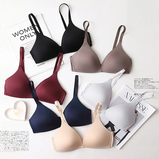 Seamless Push Up Bras - Wire Free A B Cup Bra With Adjustable Straps