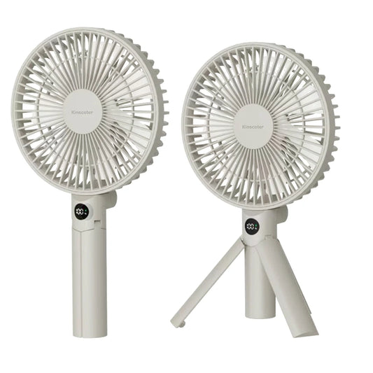 New Foldable Tripod Handheld Fan 3000mAh 4-Speed Rechargeable Fan LED Digital Display Portable Fan for Outdoor Travel Camping