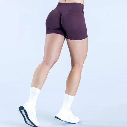 Vision Shorts 4.5'' Crossover Waist Seamless Yoga Shorts Hip Lifting Women Workout Gym Shorts Fitness Scrunch Bum Sports Shorts