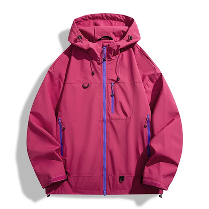 Waterproof Windbreaker Jacket – Lightweight Unisex Hiking Coat With Adjustable Storm Hood