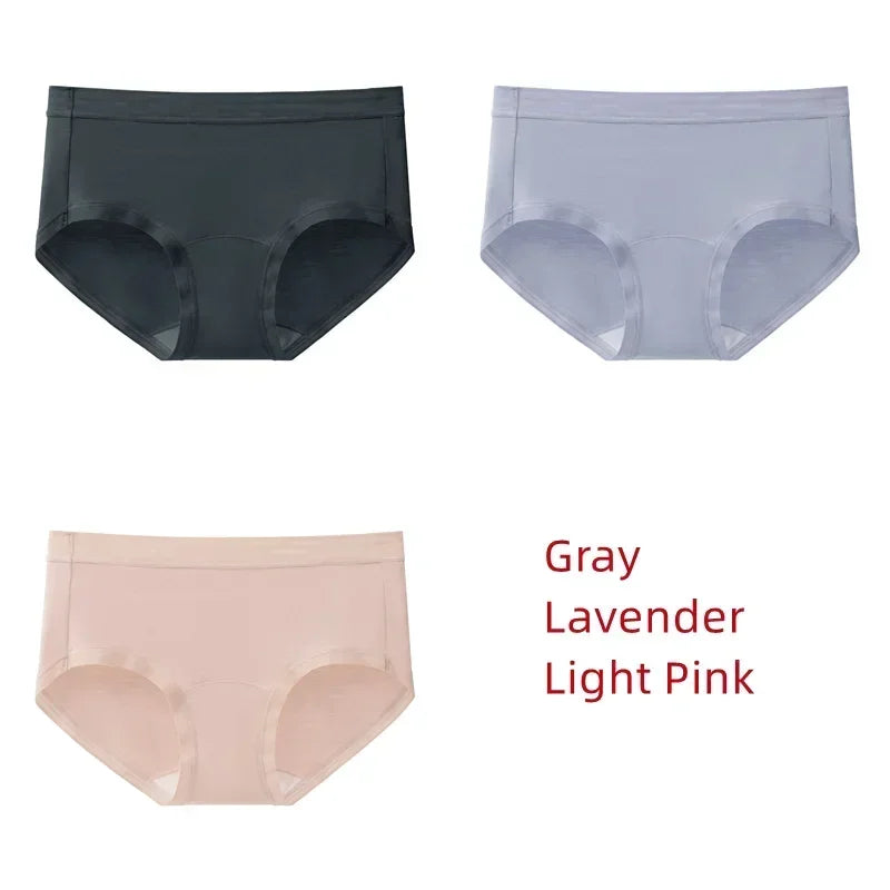 3Pcs Modal Women's Panties Lengthened Inner Crotch Female Briefs Underwear Underpants M-XXL 7A Level Antibacterial Sexy Soft Fit
