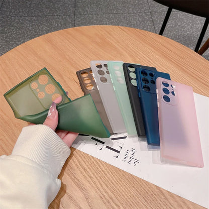 Ultra Thin Matte Armor Translucent Case For Samsung S26 ULTRA S25 FE S24 S23 FE S22 S21 Plus Ultra Note 20 Ultra Soft Back Cover