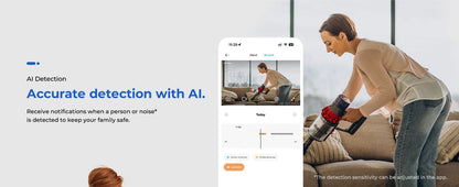 IMILAB WiFi 6 Indoor Baby Monitor Camera with AI Detection Night Vision 2-Way Audio 360° PTZ for Child Safety C21/C22