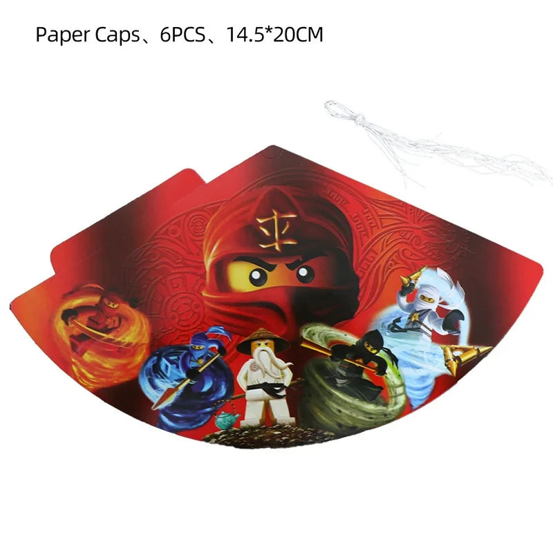 Ninja Birthday Party Supplies - Disposable Tableware Popcorn Plates Balloons  Cups for Kids