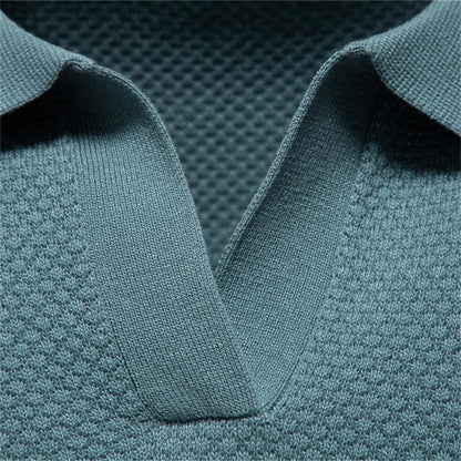 Men's Breathable Polo Shirt - Lightweight Stretch Short Sleeve Polo for Summer Casual Wear
