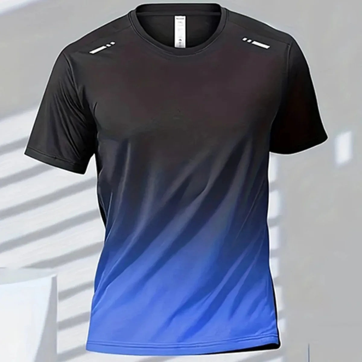 Men's Gradient Print T-Shirt – Breathable Quick-Dry Round-Neck Top